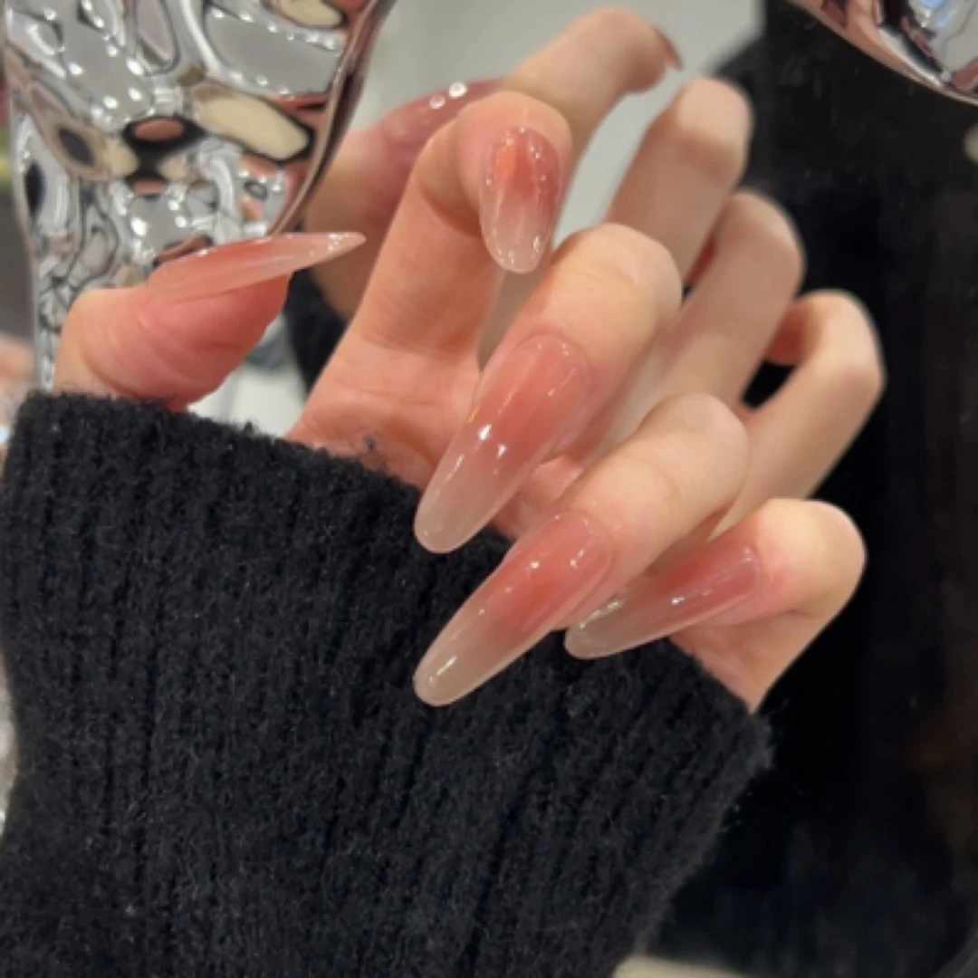 纯裸色手工穿戴甲美甲贴片新甘露寺嬛嬛美甲通勤2024新年款穿戴式