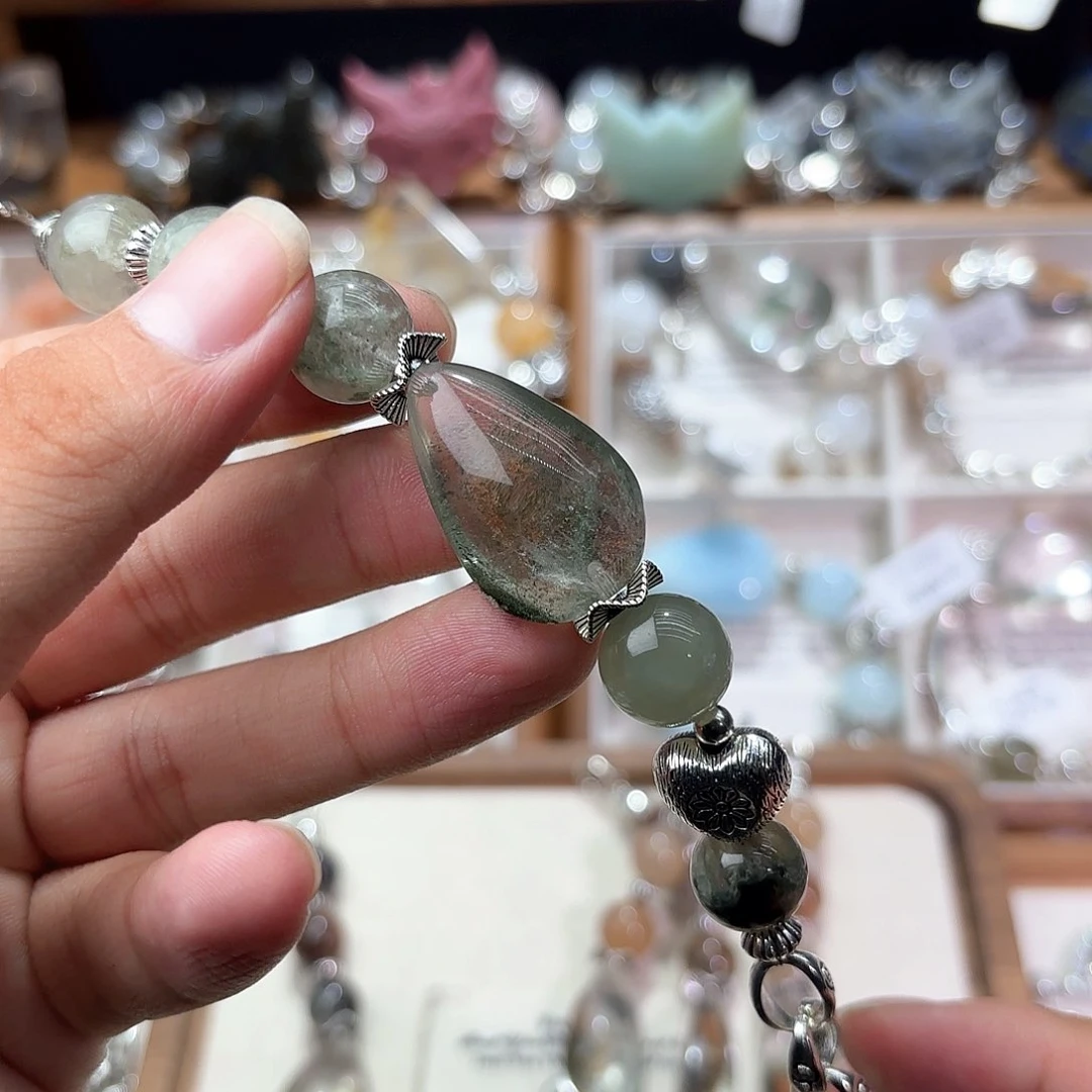 冰***块水晶手串合金水晶