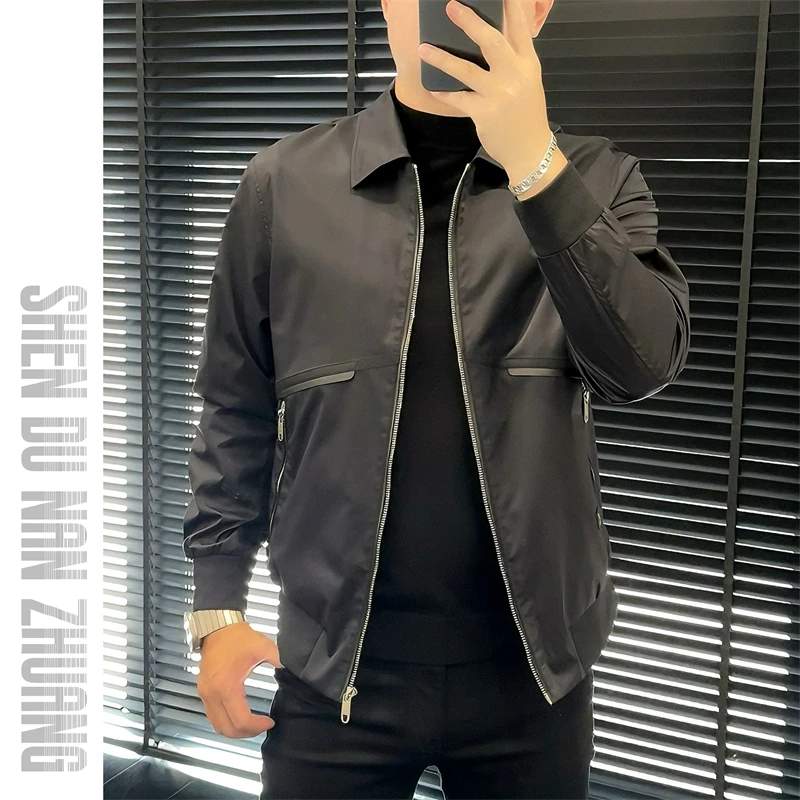 【绅度男装】轻奢时尚极简翻领夹克外套35223