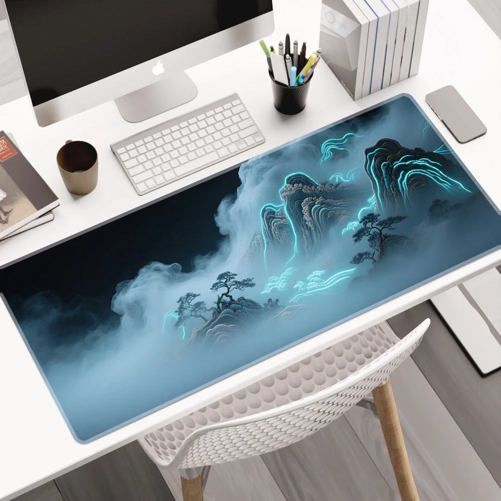 超大号国风山水电脑书桌垫宿舍防滑键盘垫风景专用电竞游戏鼠标垫