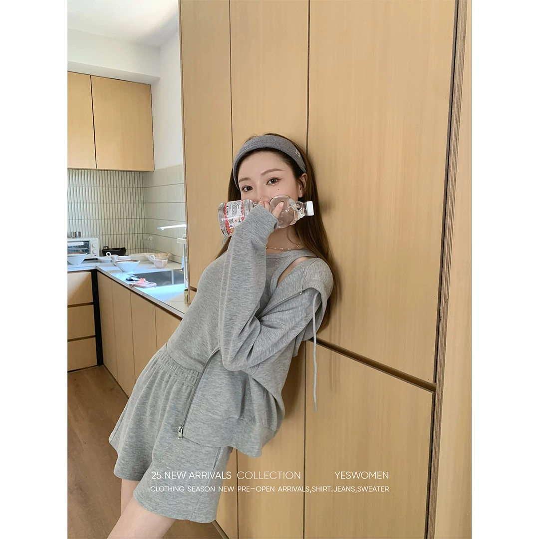 YESWOMEN登机运动套装·懒人bi备 空气棉连帽卫裤XY2355A4241婷