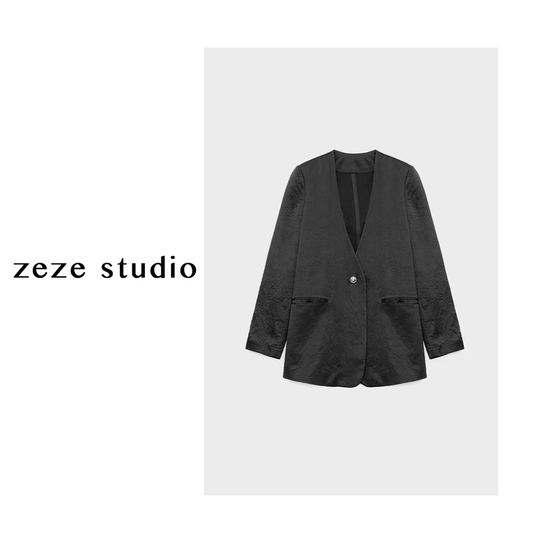 zezestudio【轻奢系列】气质时尚设计感休闲复古简约风潮流外套春季