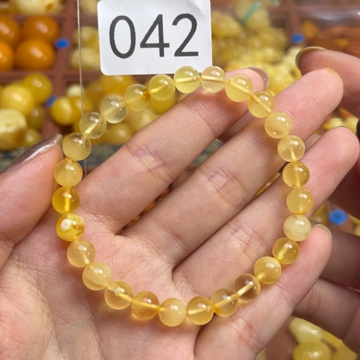 蜜蜡未镶嵌珠宝奇石金绞蜜无优化圆珠手串卡6+微瑕放漏
