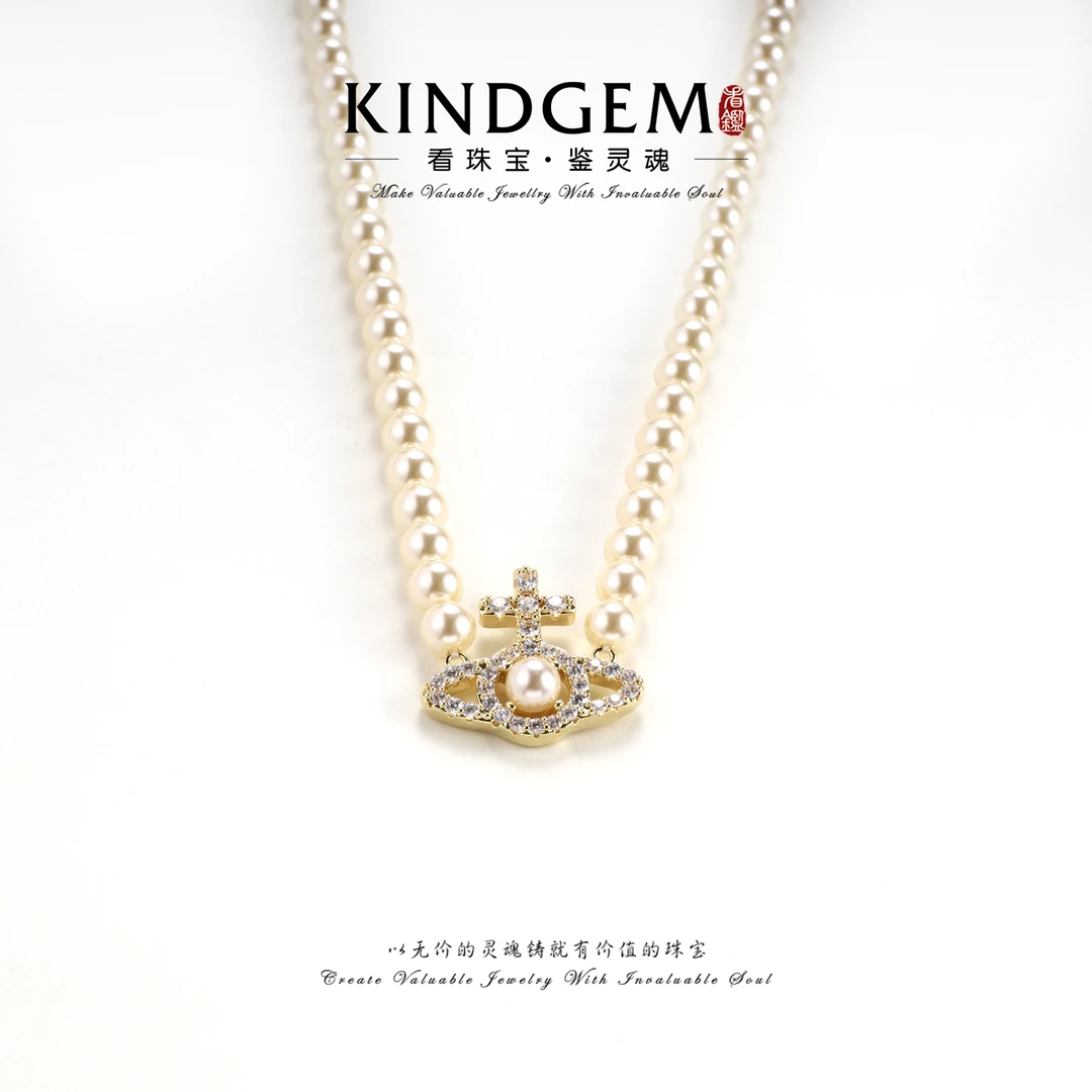 铜合金仿珍珠项链 轻奢个性设计珠珠精致时尚项链（38cm）C-32682