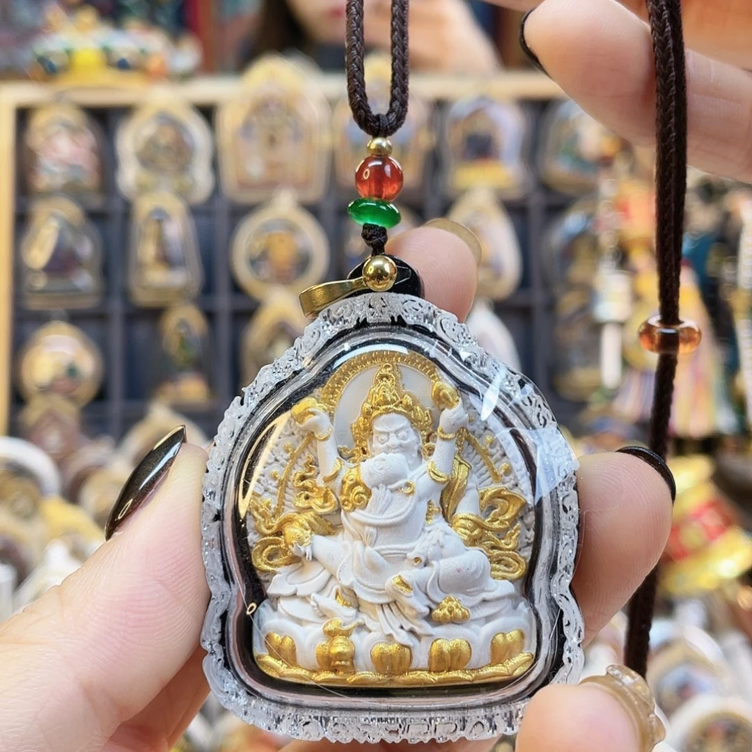 泥塑绿财神 香灰 泥塑擦擦 亚克力