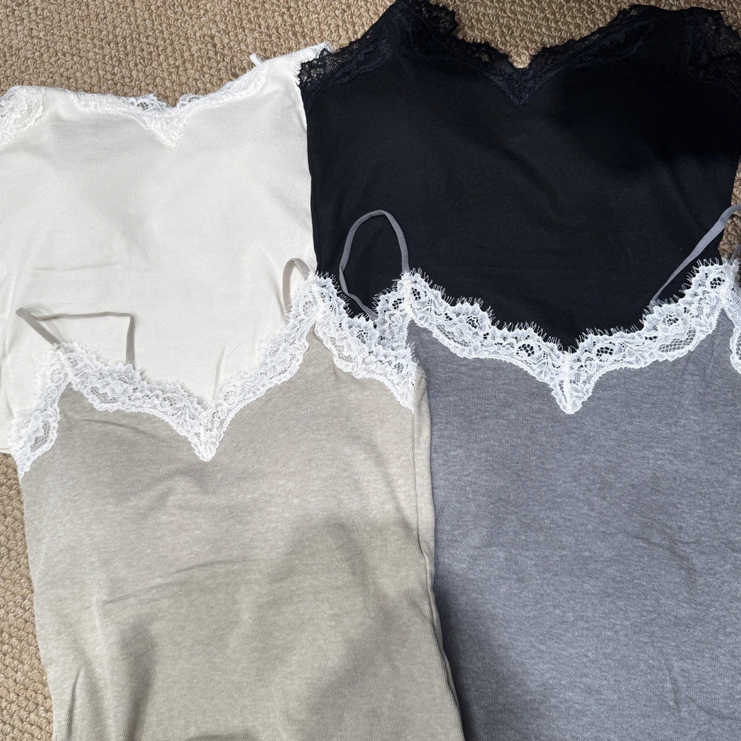 秋冬款磨毛睫毛蕾丝美背细肩带可调节