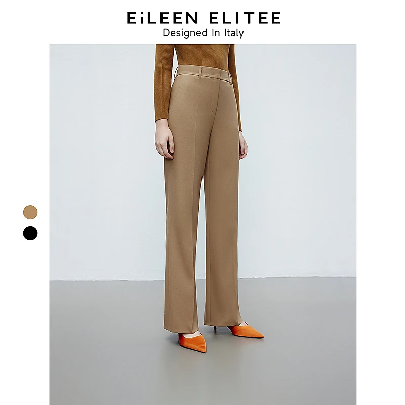 朗姿欧洲EiLEEN ELITEE2025年秋季新款西装裤黑色西裤直筒长裤子