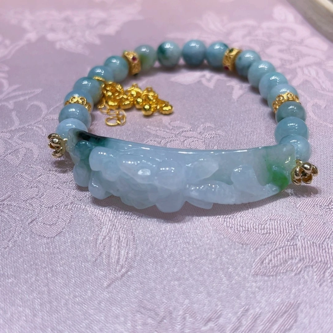 合金手链翡翠代编织