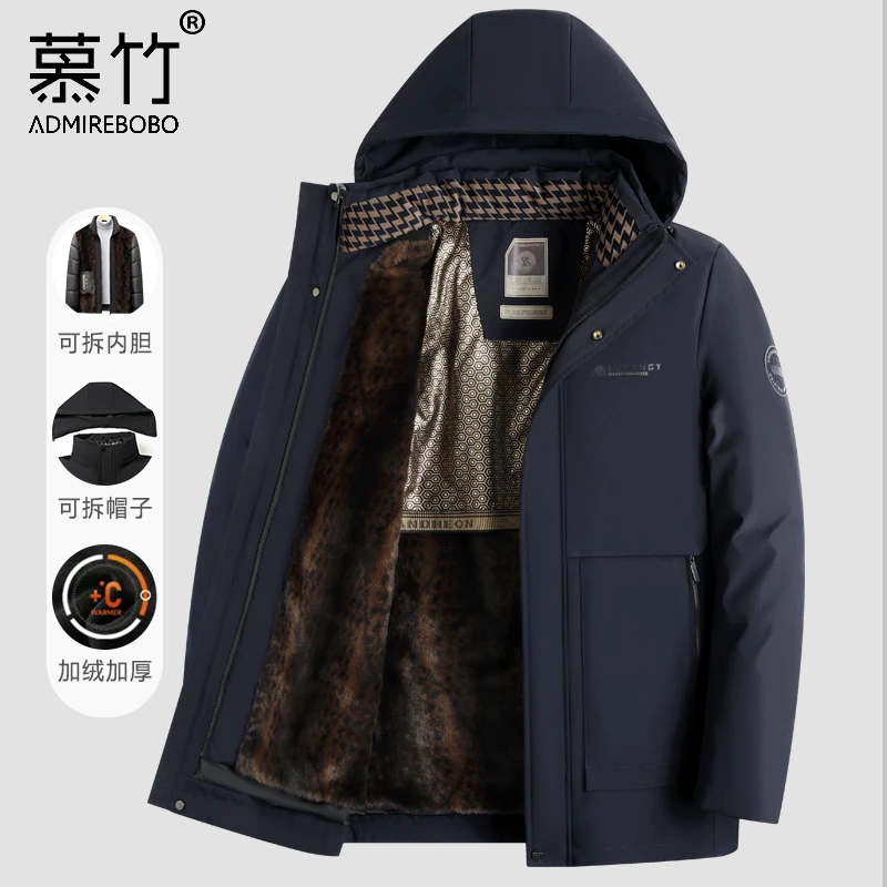 【可脱卸内胆】爸爸装冬季加绒加厚棉衣中老年人男士抗寒保暖外套