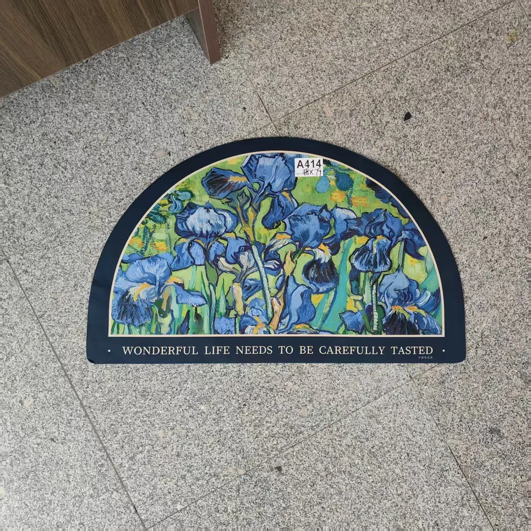 A414蓝色花朵地垫 48*79