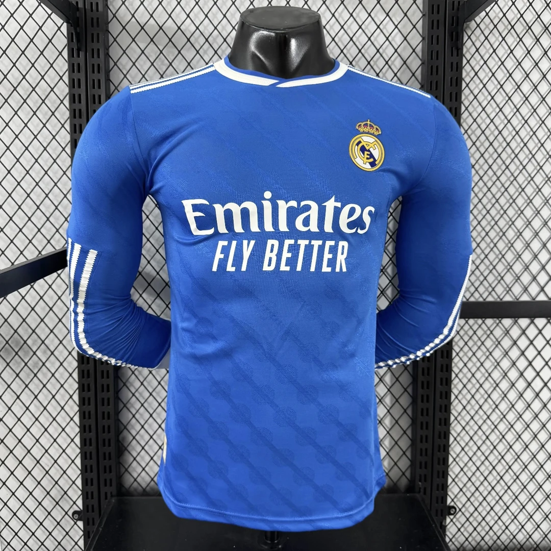 25/26赛季（超A球员版）皇马二客长袖足球服速干运动服