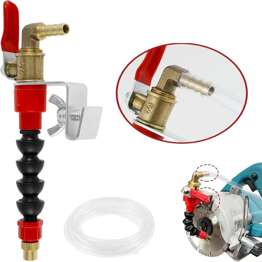 切割机加水嘴万向竹节管防尘通用卡扣开槽机云石机锯片降温喷水头