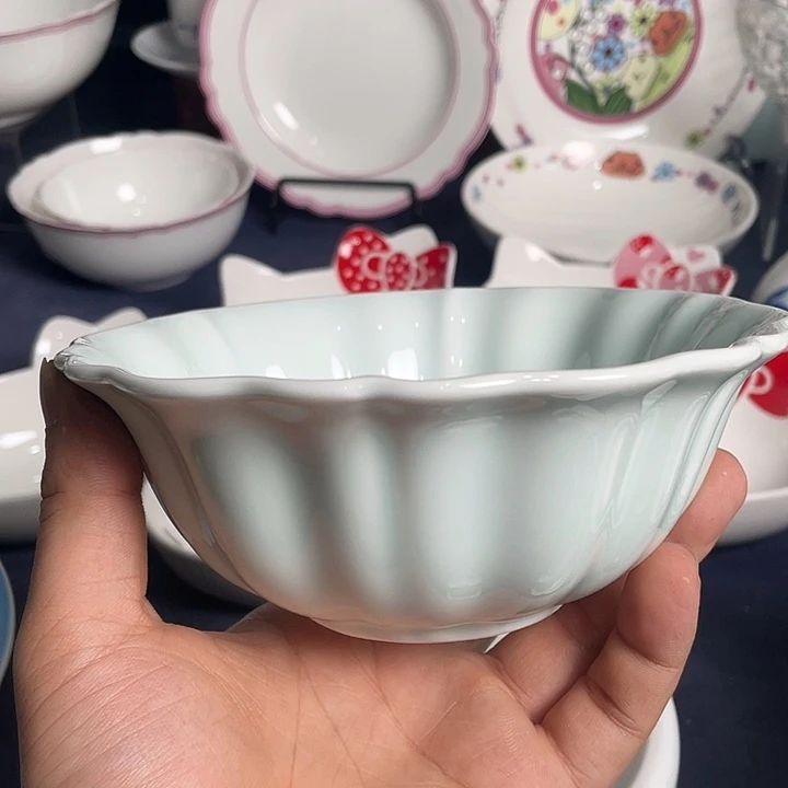 6寸影青菊花碗陶瓷