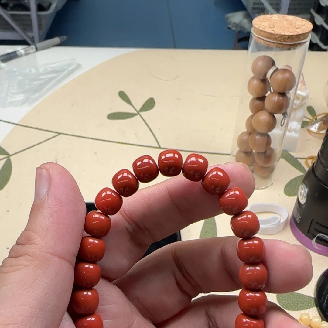 白玉菩提吊坠红色6709