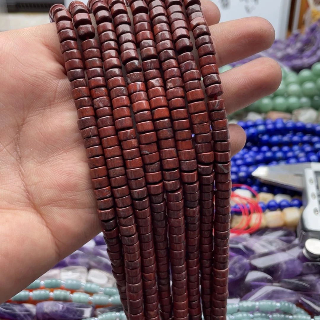 玛瑙/玉髓合金珠宝半成品一条装卡6mm红石直切隔片