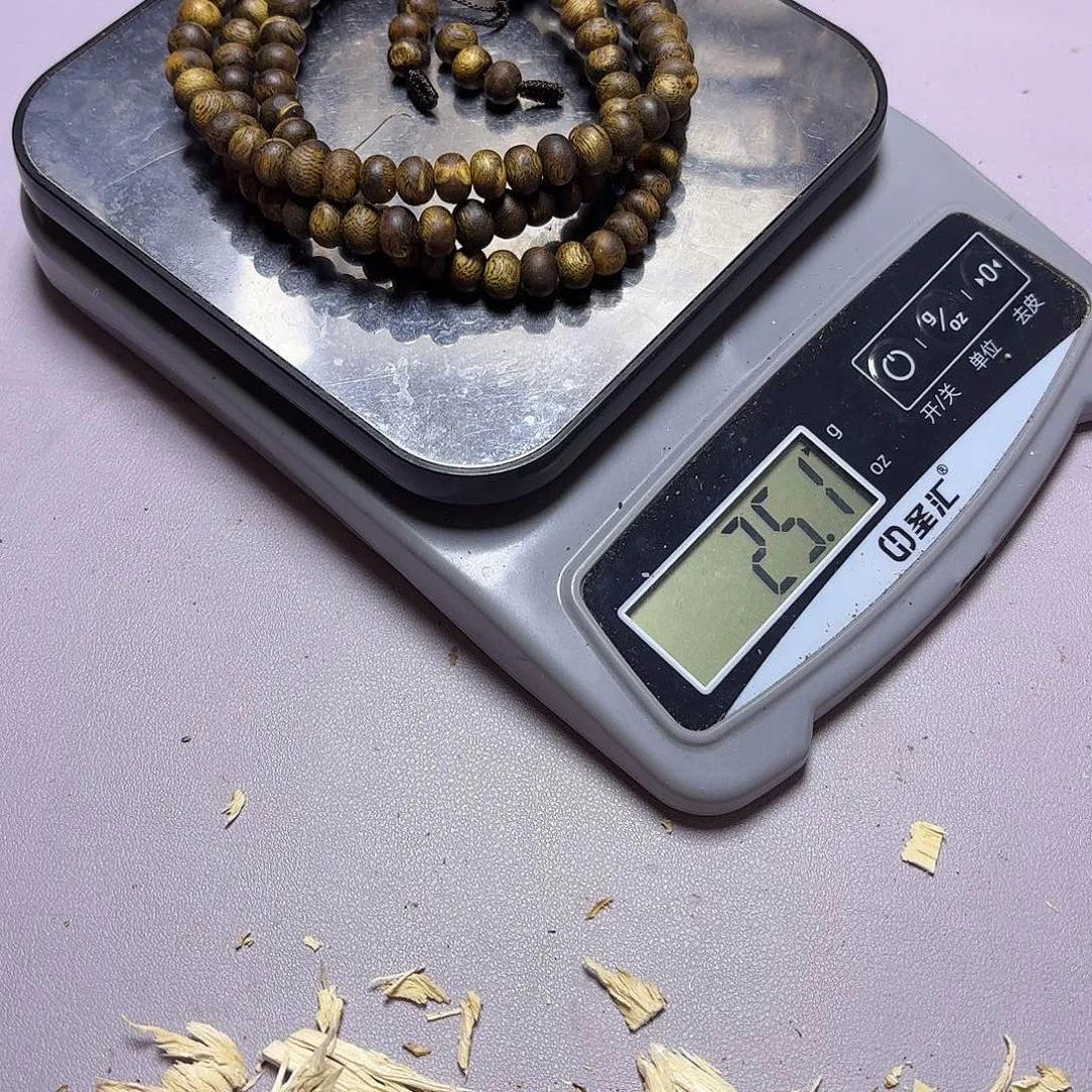 米***粒木奇楠算盘珠多圈25克卡0.8