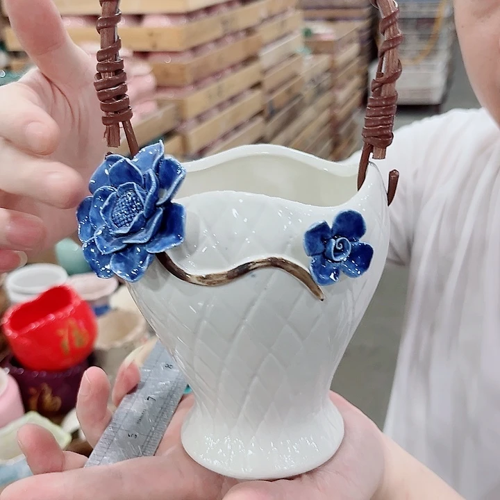 有孔.凑单10元陶瓷花盆发货！