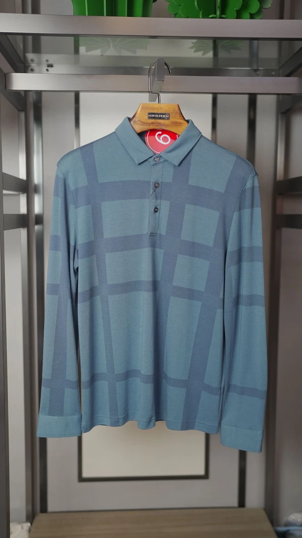 商务休闲春秋宽松型长袖休闲T恤商务时尚上衣翻领