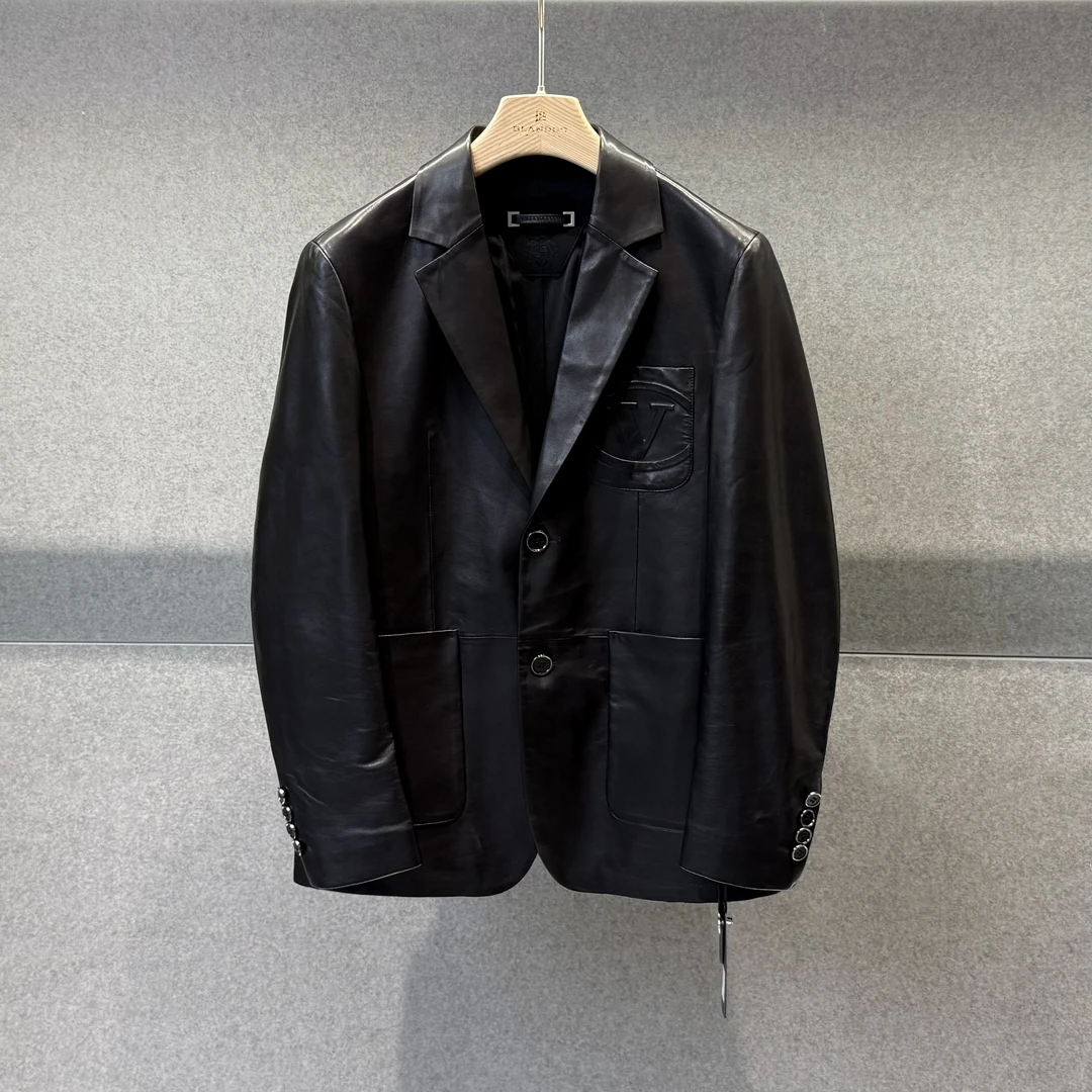 BLANDOO "年末福利" 男士轻奢高定绵羊皮西服外套24P8067