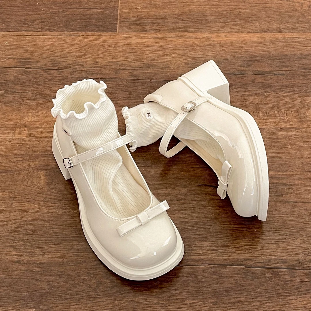 南在南方法式复古厚底小皮鞋女2026新款春秋圆头玛丽珍粗跟单鞋子