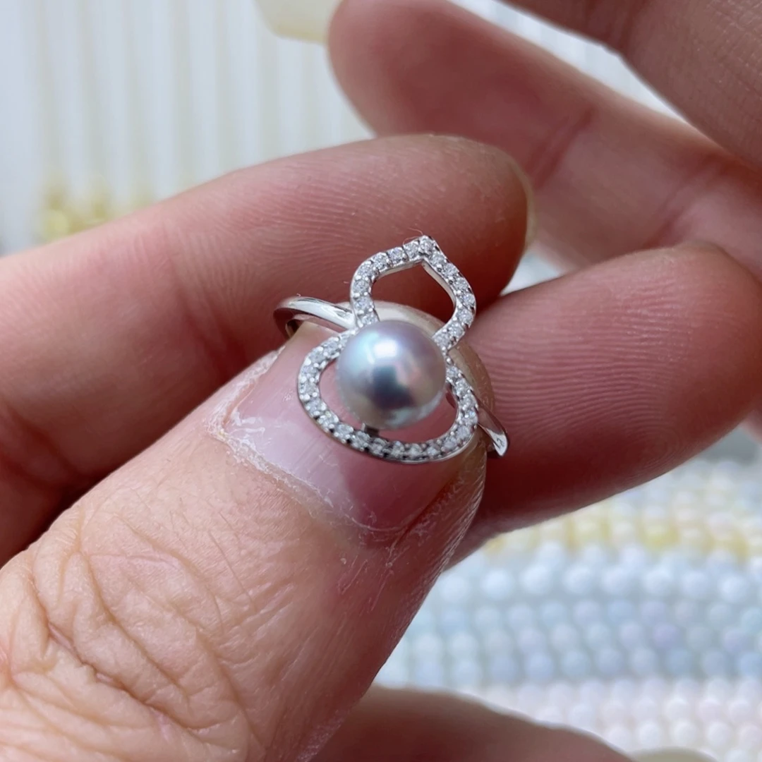 海水珍珠戒指银S925镶嵌