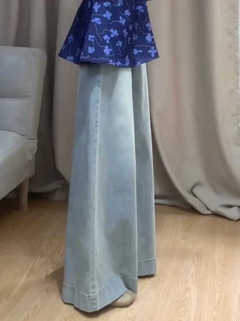 6(501-600)（直播间内下单）高腰春季复古风喇叭裤长裤牛仔裤显瘦