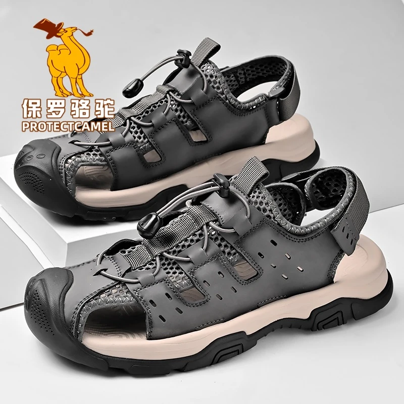 大码凉鞋男夏季透气洞洞鞋轻便软底户外溯溪鞋男士包头休闲沙滩鞋