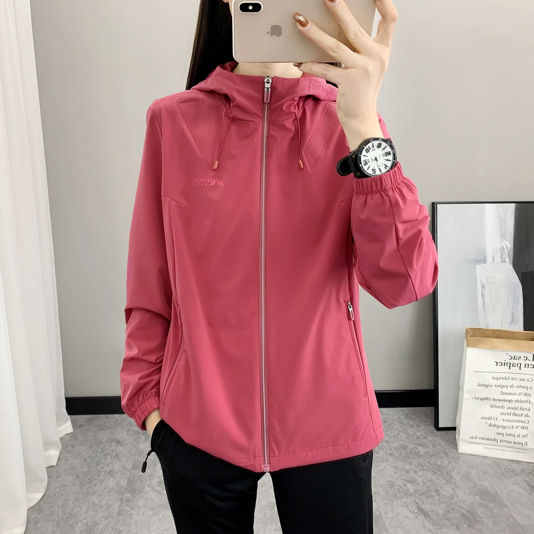 户外登山薄款冲锋衣女春秋时尚运动跑步休闲防风防水透气风衣外套