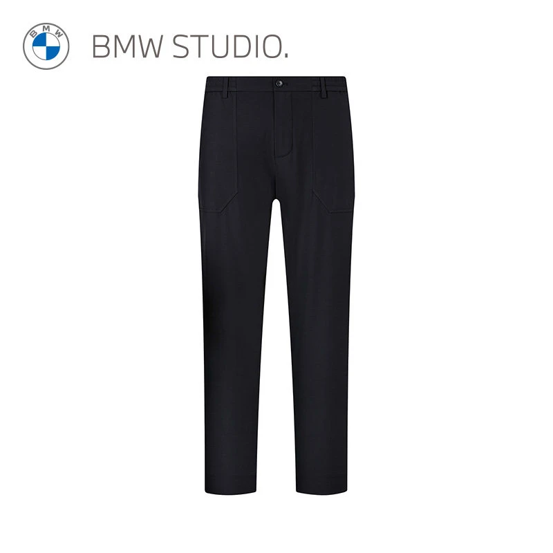 【直筒宽松】BMW STUDIO宝马男装夏季黑色通勤休闲裤BP8WP006MWN015