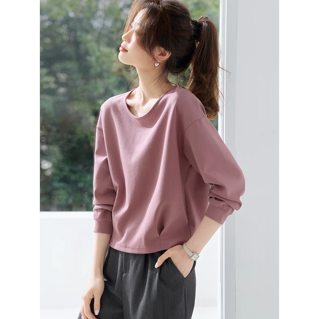 沫晗依美收腰显瘦短款长袖卫衣2025秋季新款休闲通勤宽松洋气1537