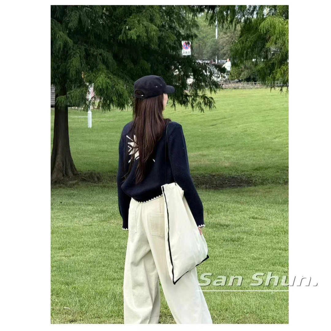 Sanshun-(温暖壁炉)-立领上衣厚款宽松型毛衣拉链织衫韩版开衫