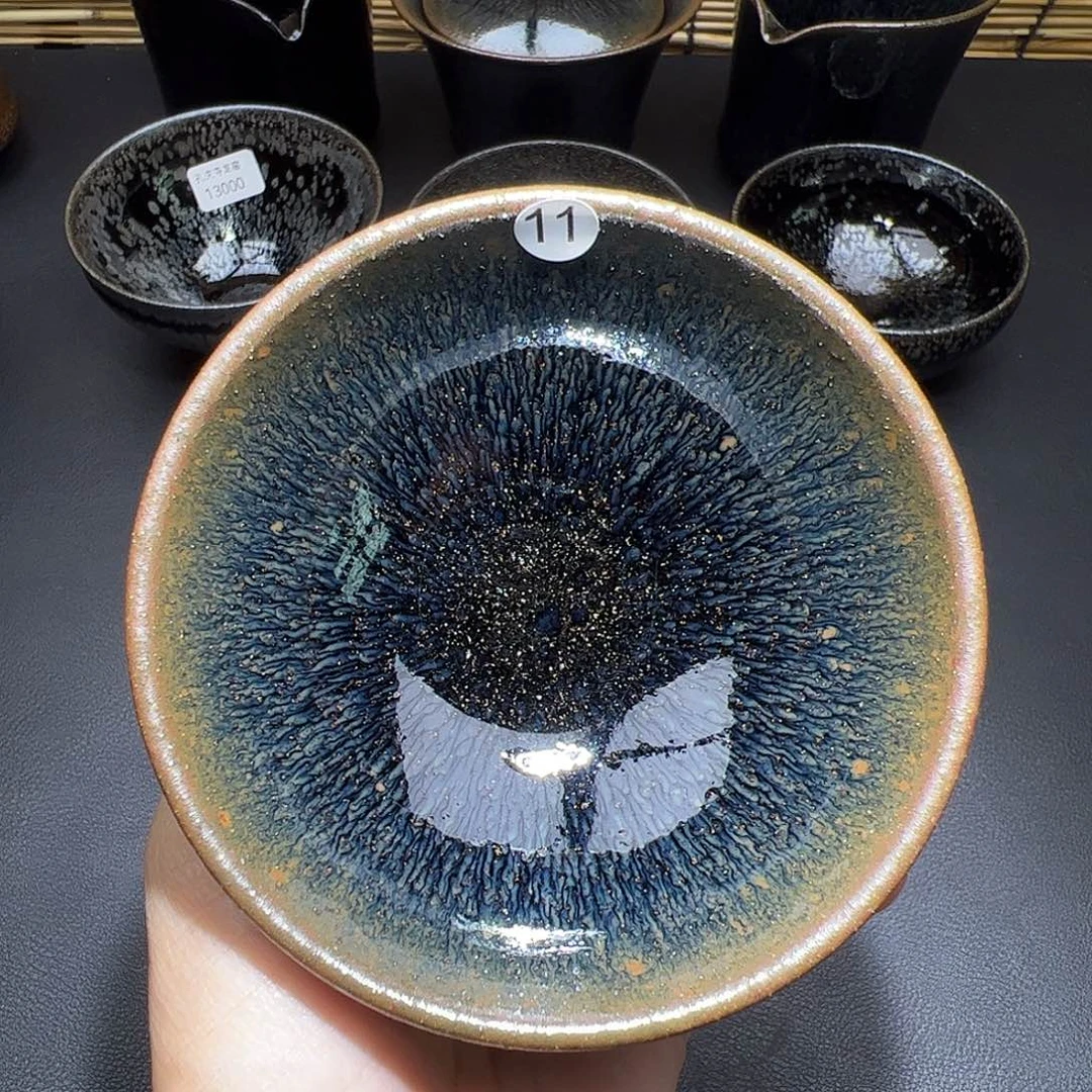 茶盏龙窑柴烧建盏，敛口