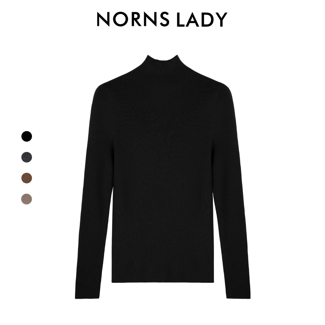 【诺恩】秋冬新款女装百搭天鹅颈羊毛打底衫 T24SA43005