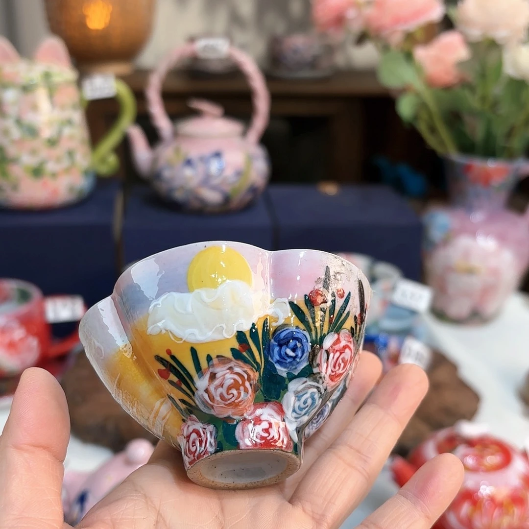 景德镇手绘高温釉下彩陶瓷茶具