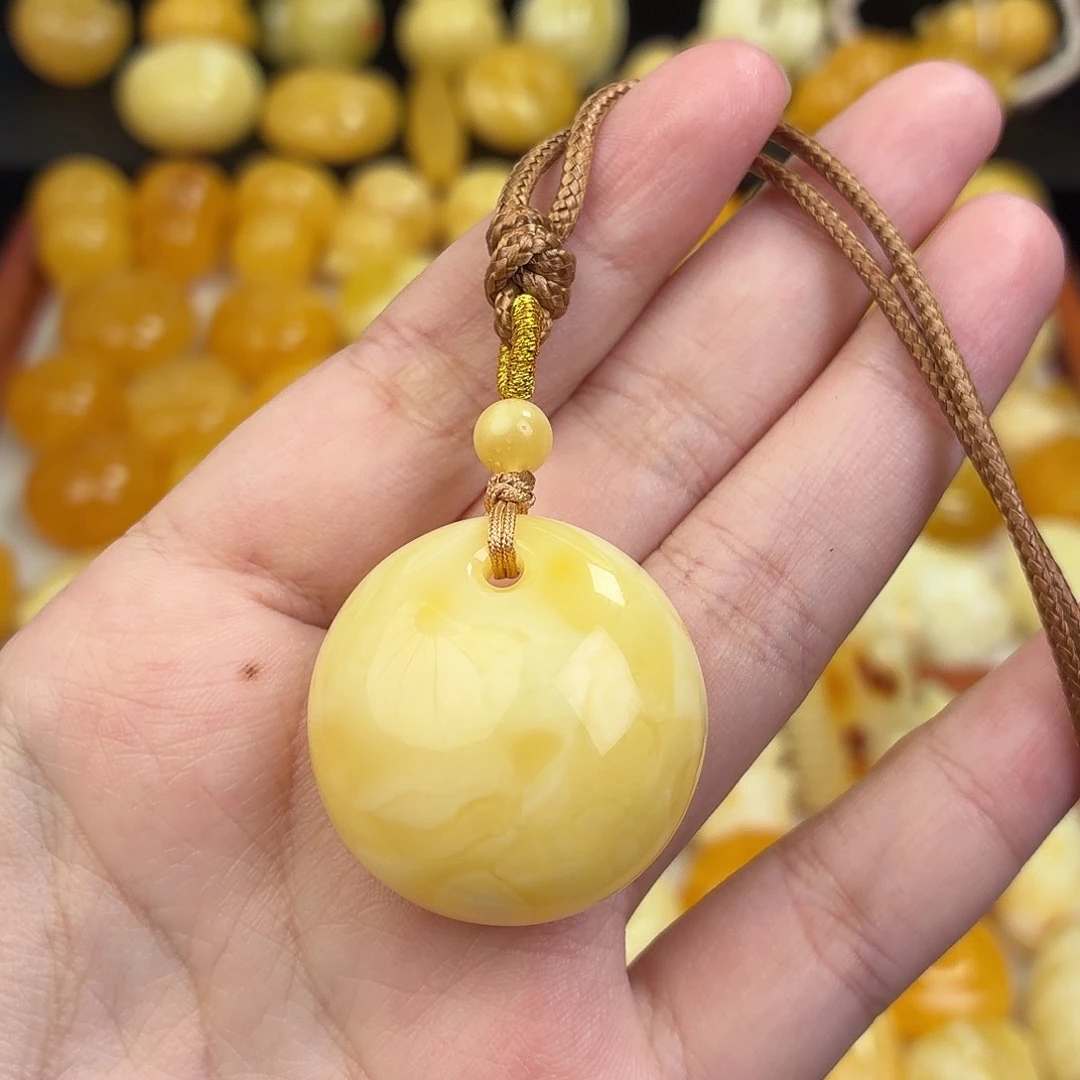 蜜蜡未镶嵌毛衣链蜜蜡