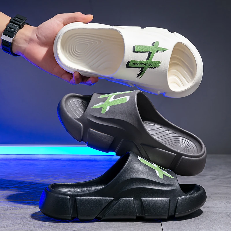 外穿凉拖鞋男士夏季潮流厚底防滑户外运动时尚居家增高软底凉拖鞋