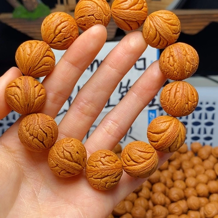 桃核手串18mm左右金丝龙珠单圈