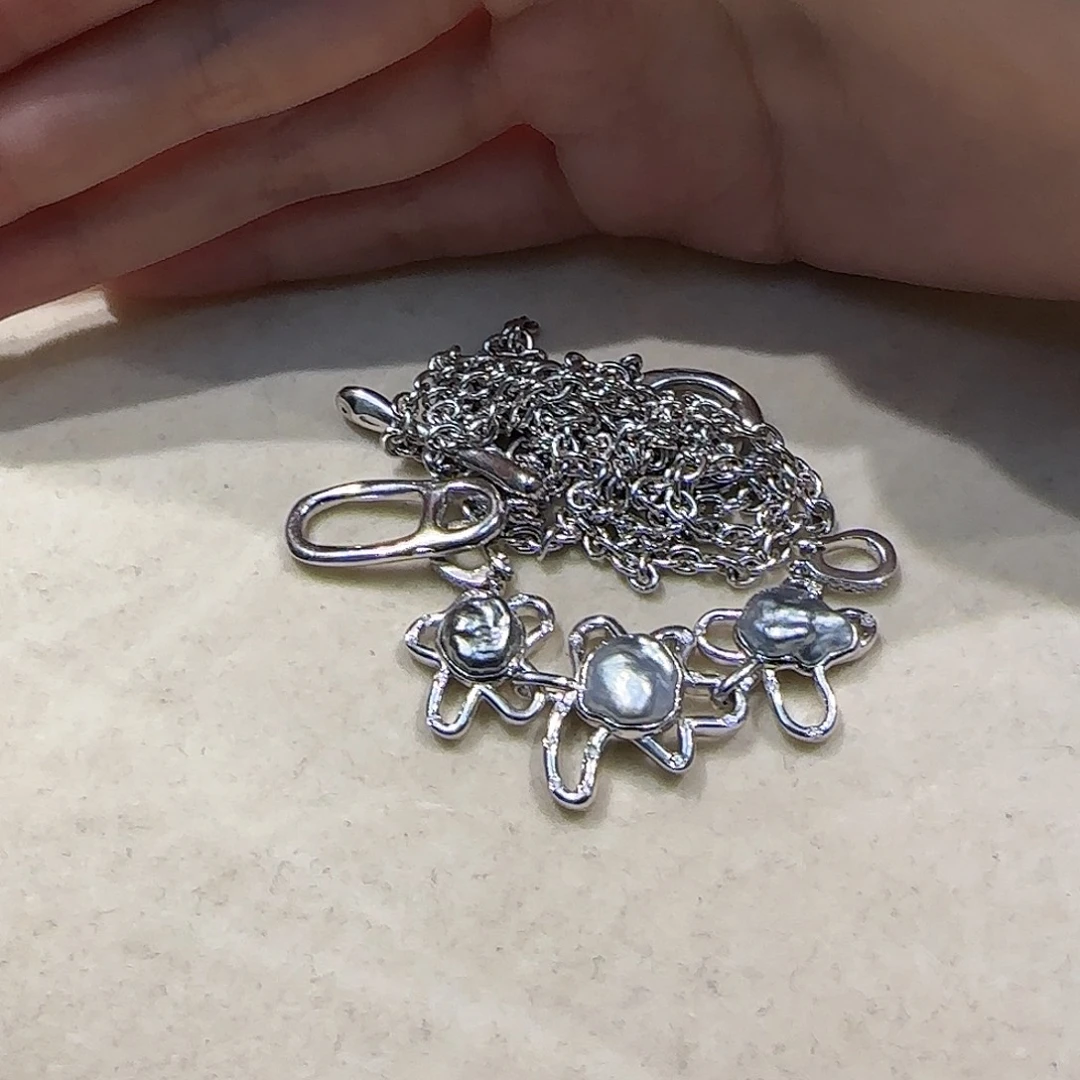 t***6颈饰银S925镶嵌海水珍珠