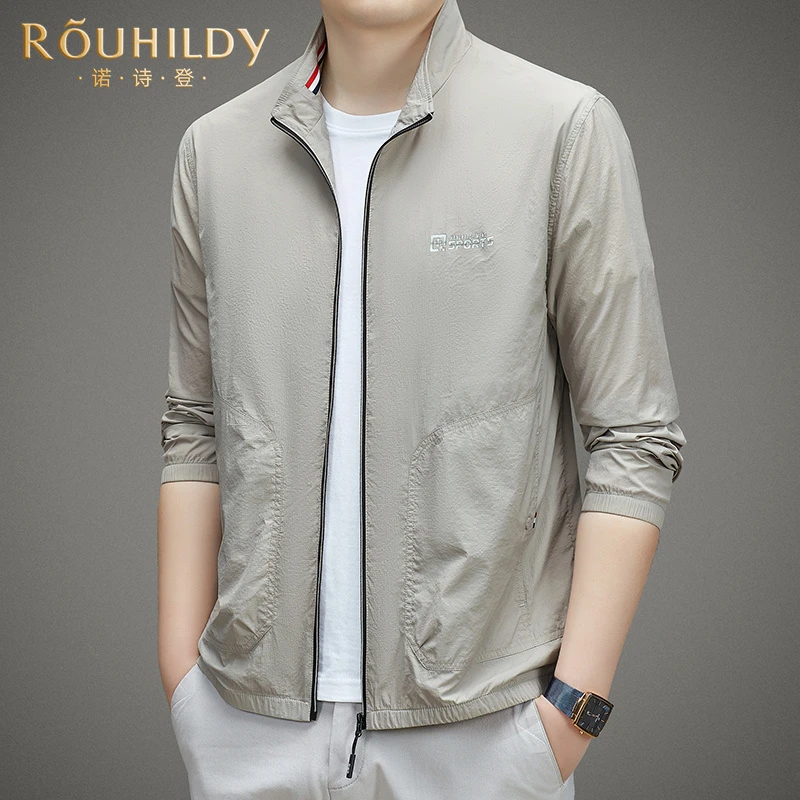 Rouhildy高端防晒衣男夏季薄款休闲立领夹克外套男士户外防晒服