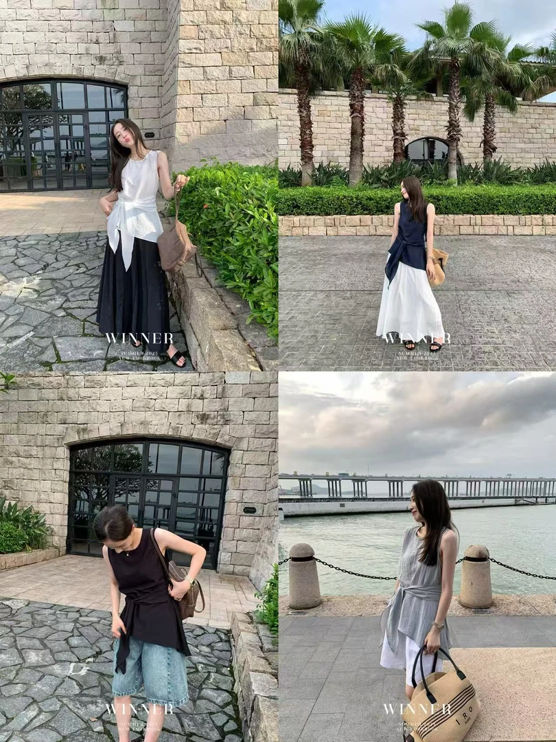 6950  韩系高级感简约收腰百搭上衣  w