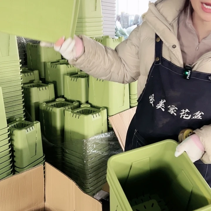 塑料方盆F26果绿3个含3个托盘