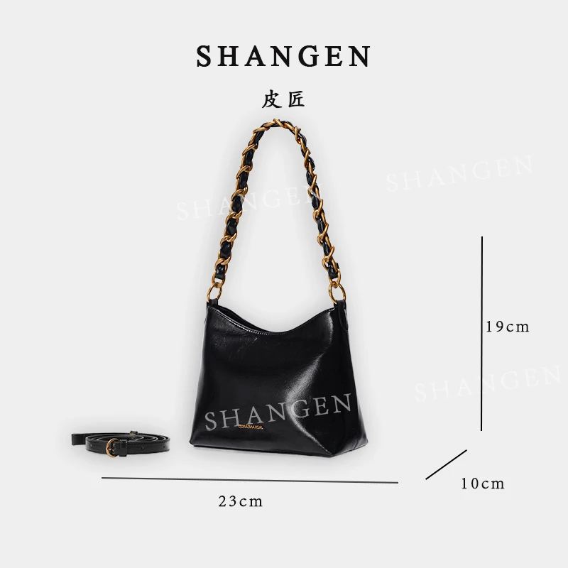 【尚恩CC】GQ-7727-黑色-轻奢时尚女士新款单肩斜挎包