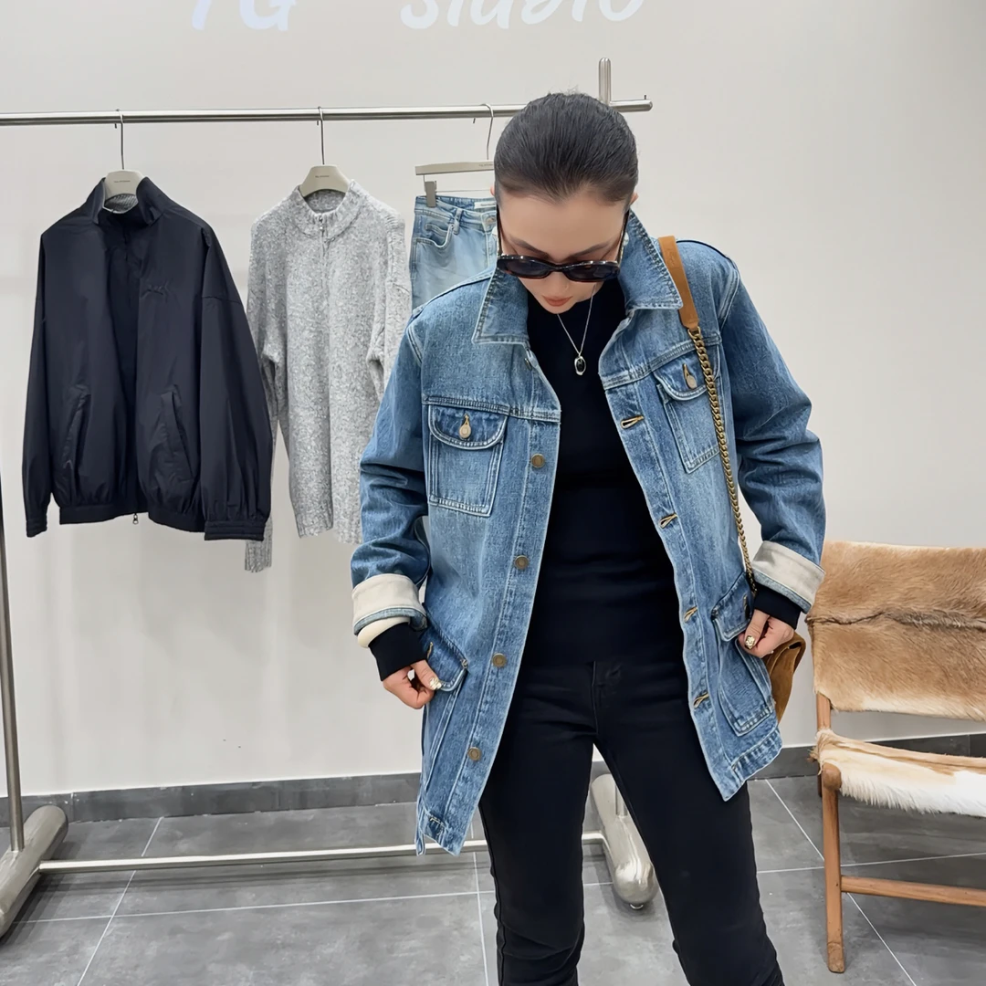 FG·STUDIO 设计款拼接口袋牛仔外套