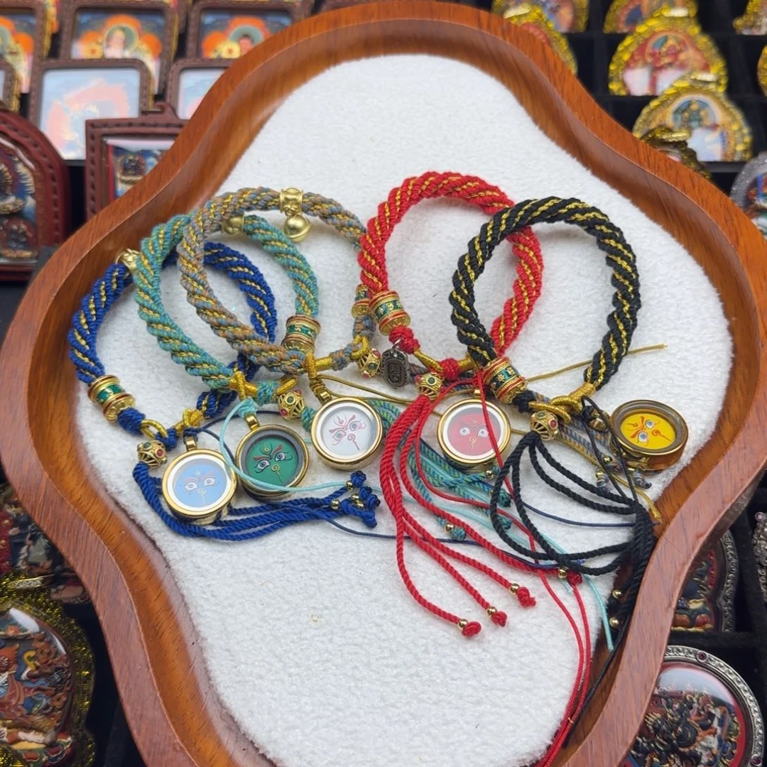 泥塑孤品捡漏五路财神财眼手链