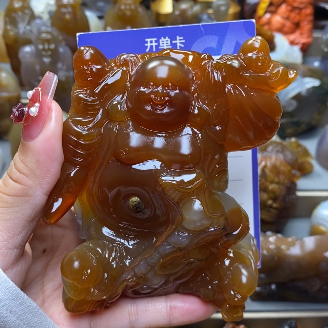 玛瑙/玉髓把件未镶嵌雪*容