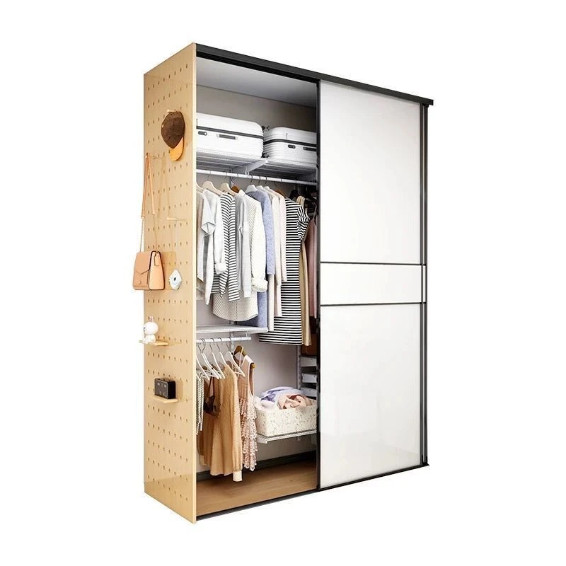 金属衣柜衣帽间洞洞板屏风隔断墙客厅入户玄关实木置物架三面卡槽