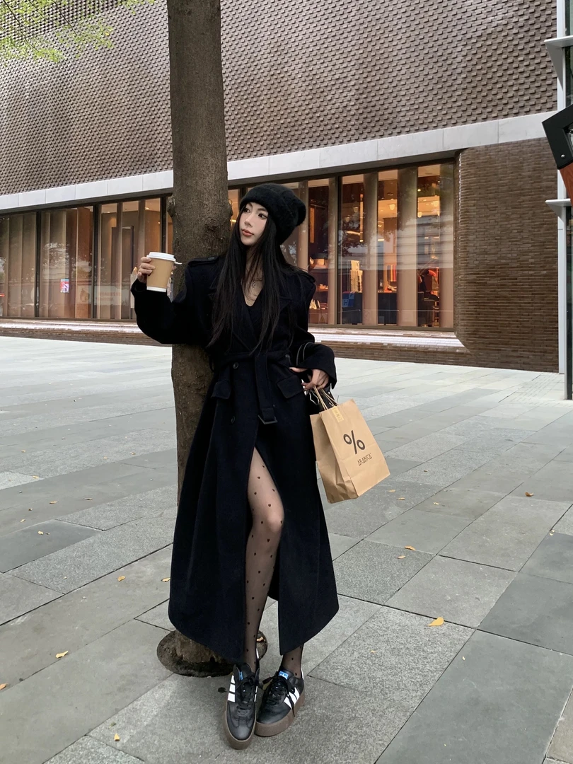 外套风衣气质大衣中长款韩版过膝春秋9295