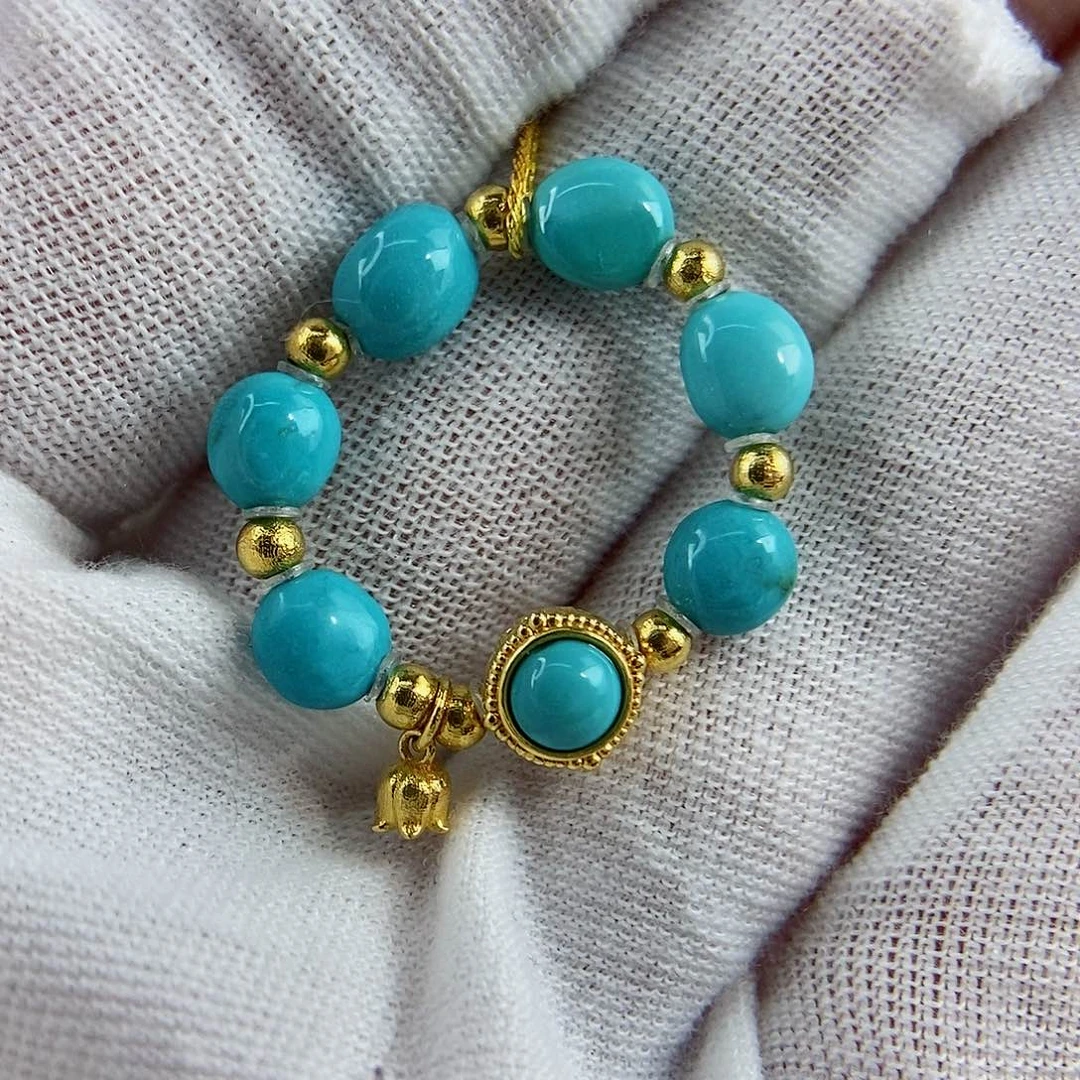 绿松石珠宝奇石18K金镶嵌