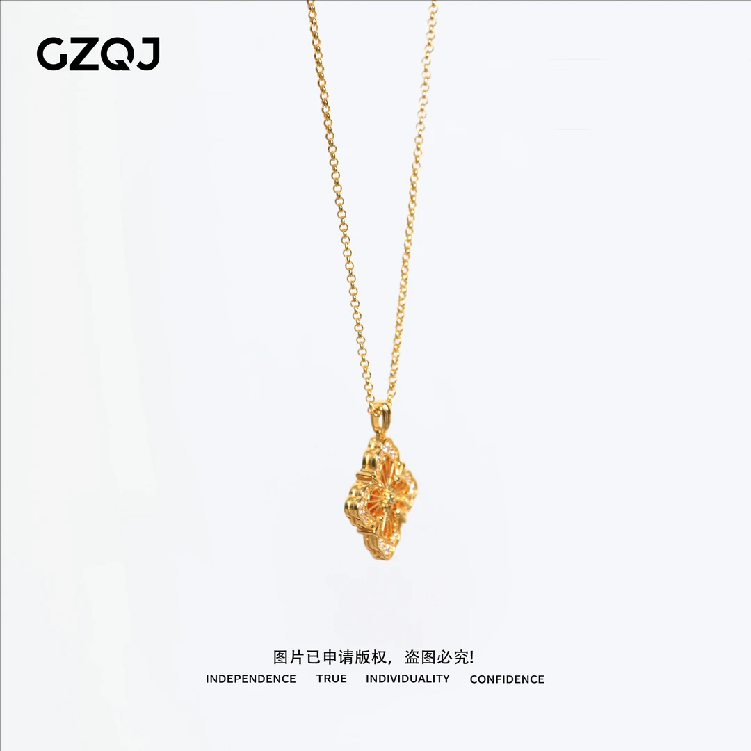 黄铜项链 广州琴姐 百搭欧若风镂空缠丝时尚精美项链女坠链  2586