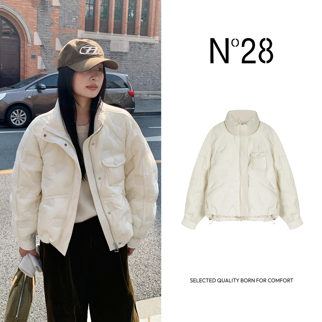 【小小莎专属】N°28白鹅绒服女2024秋冬女款鹅绒羽绒服休闲时尚宽松